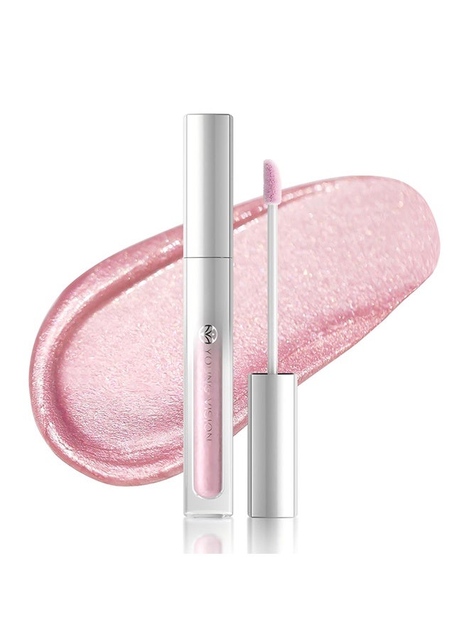 YOUNG VISION Lip Gloss, Long Lasting Waterproof Lip Gloss for Women, Non-Fading Fine Sparkle Metallic Lip Makeup,#02 - Image 1