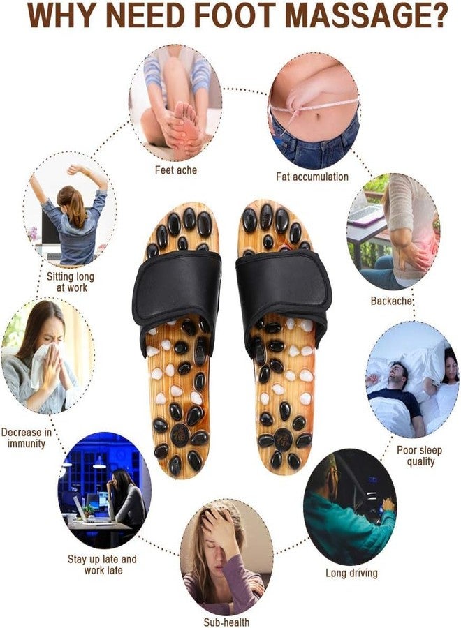 PRAMANTA Ortho Care Foot Slippers for Pain Relief Cobble Stone Accu Slipper for Walking, Standing, and Showering (1Pair) (Black, Wooden, UK Footwear Size System, Adult, Women, Alpha, Narrow, Small) - Image 3