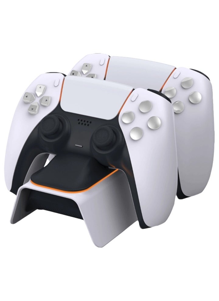 Generic - Dual Charging Dock for PS5 Controllers – Fast & Efficient Charging Station with LED Indicators – Compact & Sleek Design (White) - Image 1