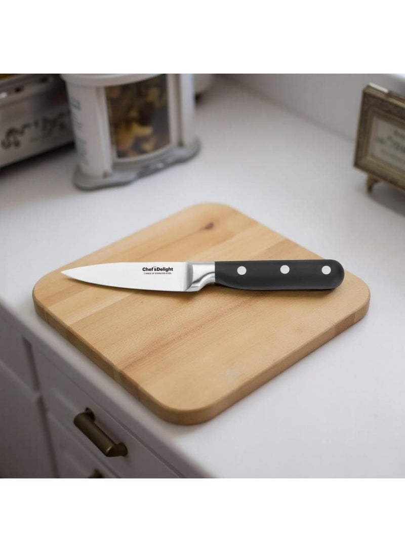 DANUBE HOME Chef’s Delight Paring Knife – High-Quality Stainless Steel Kitchen Knife for Precise Cutting, Peeling, and Slicing | Ergonomic Handle | Essential Cooking Tool 3.5Inch - Image 1