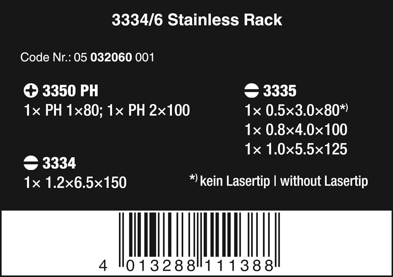 Wera Kraftform Stainless Steel Screwdriver Set with Rack - 6 Piece - Image 2