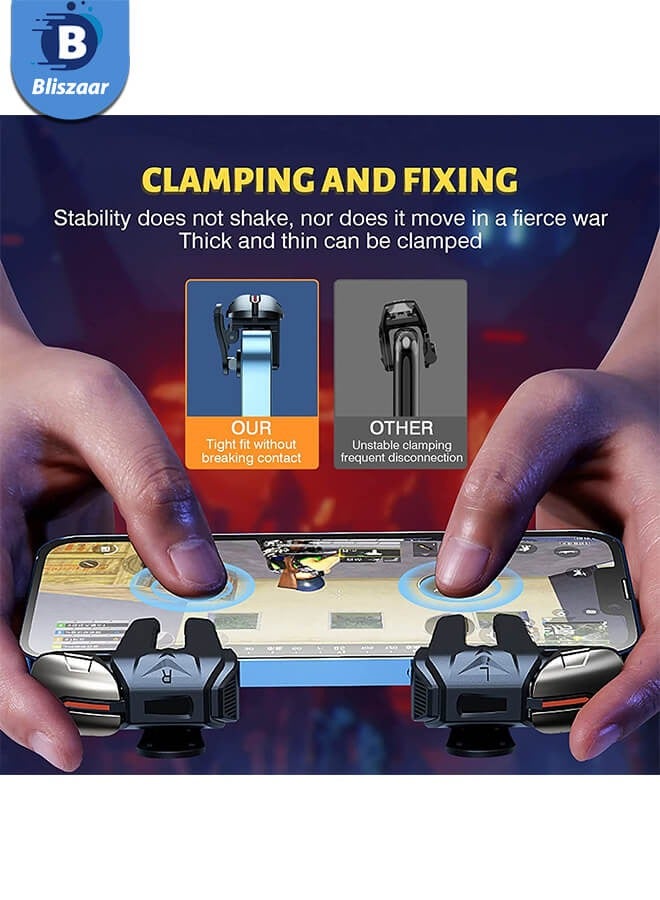 Bliszaar Mobile Phone Controller for Android & iPhone with 2 Finger Sleeves, 6 Trigger Game Controller Compatible with PUBG Mobile, Phone Triggers for Gaming with Sensitive Shoot and Aim  - Image 4