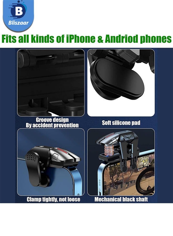 Bliszaar Mobile Phone Controller for Android & iPhone with 2 Finger Sleeves, 6 Trigger Game Controller Compatible with PUBG Mobile, Phone Triggers for Gaming with Sensitive Shoot and Aim  - Image 5