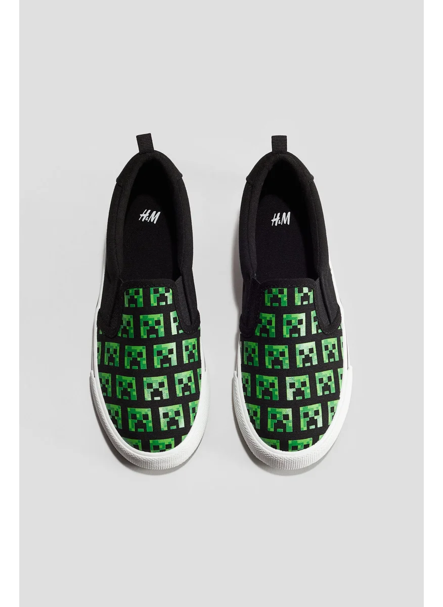 اتش اند ام Printed Canvas Slip-On Trainers