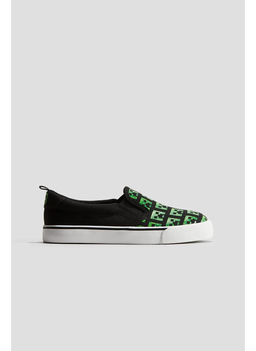 اتش اند ام Printed Canvas Slip-On Trainers