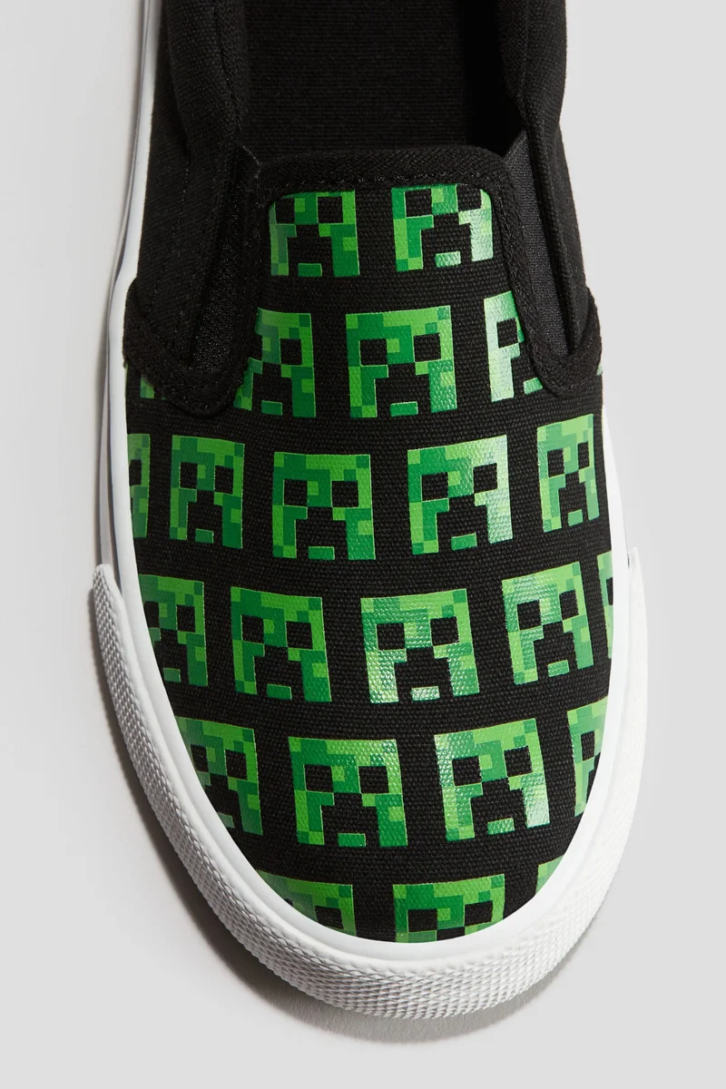 اتش اند ام Printed Canvas Slip-On Trainers