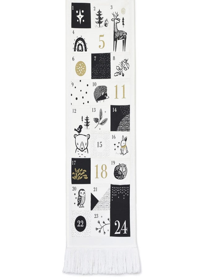 Wee Gallery Christmas Countdown Advent Calendar, Fabric, Festive Animals Designs - 24 Pockets, Natural Organic Cotton, Reusable Quality, Xmas Holiday Wall Decoration and Storage Bag (Large 40x14 inch) - Image 1