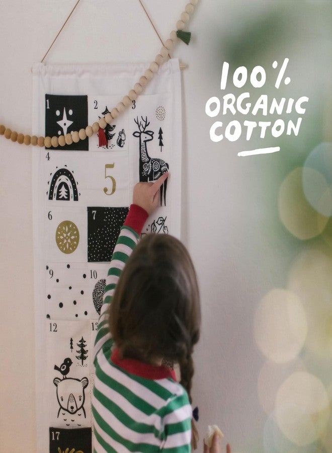 Wee Gallery Christmas Countdown Advent Calendar, Fabric, Festive Animals Designs - 24 Pockets, Natural Organic Cotton, Reusable Quality, Xmas Holiday Wall Decoration and Storage Bag (Large 40x14 inch) - Image 4