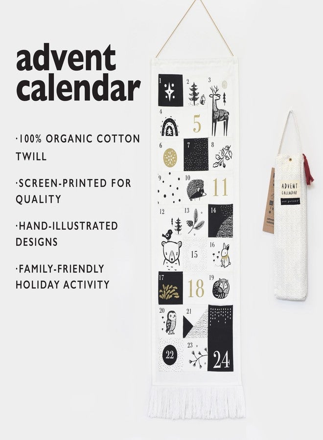 Wee Gallery Christmas Countdown Advent Calendar, Fabric, Festive Animals Designs - 24 Pockets, Natural Organic Cotton, Reusable Quality, Xmas Holiday Wall Decoration and Storage Bag (Large 40x14 inch) - Image 3