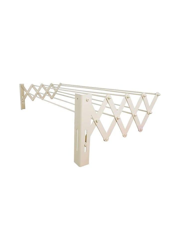 Folding Laundry Drying Rack 100CM – Space-Saving beige Metal Clothes Stand – Sturdy & Lightweight Design for Small Spaces, Indoor & Outdoor Use, Easy to Fold & Store - Image 1