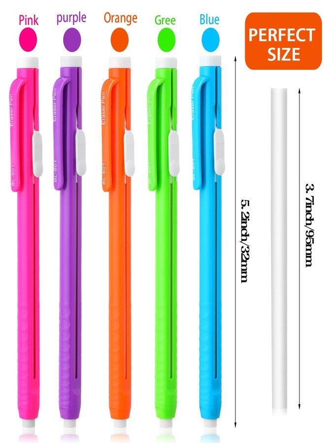 Teling 30 Pcs Retractable Mechanical Eraser Pen, School Pen-Style Erasers Pencil Click Bulk for School Office Painting Writing Drawing Drafting Sketching Adults Kids Supplies(Multicolor) - Image 4