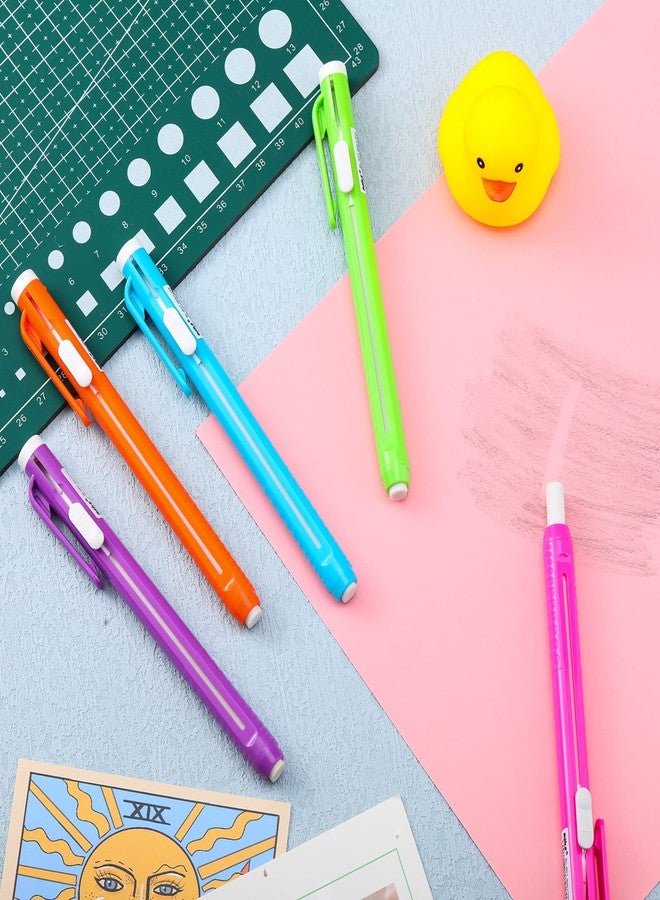 Teling 30 Pcs Retractable Mechanical Eraser Pen, School Pen-Style Erasers Pencil Click Bulk for School Office Painting Writing Drawing Drafting Sketching Adults Kids Supplies(Multicolor) - Image 2