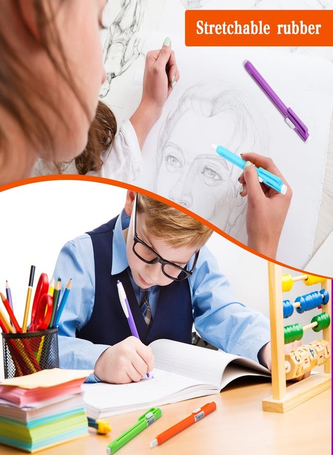 Teling 30 Pcs Retractable Mechanical Eraser Pen, School Pen-Style Erasers Pencil Click Bulk for School Office Painting Writing Drawing Drafting Sketching Adults Kids Supplies(Multicolor) - Image 3