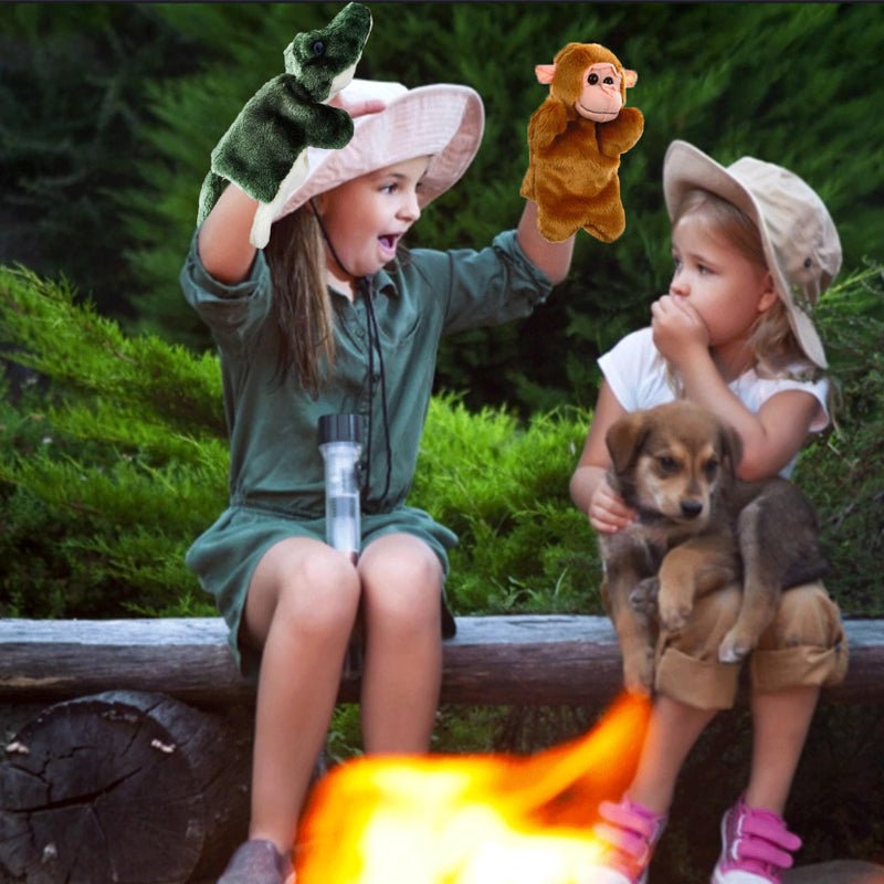 RIY Hand Puppets for Kids  Forest Friend Animals Educational Puppet Set of 6Bear Elephant Wolf Tiger Monkey Crocodile - Image 3