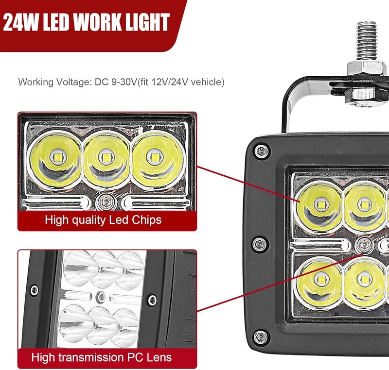 Wsays 4x 3 Inch 24W Dually LED Fog Light Pods - Image 5