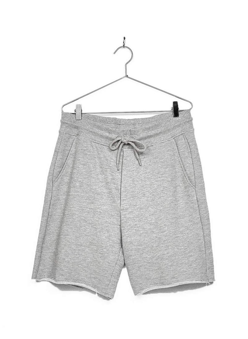 LOUD UNIVERSE Men's Grey Cotton Bermuda Shorts – Elastic Waistband with Drawstring, Diagonal Pockets, Running & Leisure Gym Shorts  - Image 1