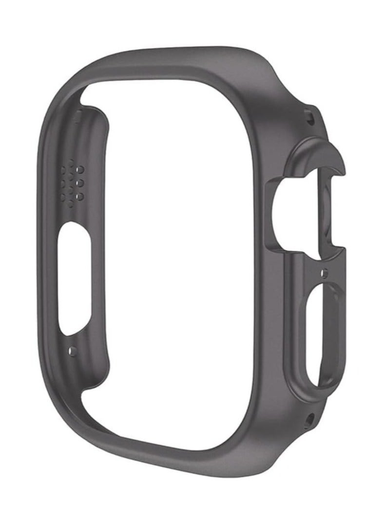 غطاء حماية لساعة Apple مقاس 49 ملم من أجهزة الكمبيوتر الشخصية بإطار مجوف وممتص للصدمات لحافظة مقاس 49 ملم (اللون: رمادي، الحجم: 49 ملم)