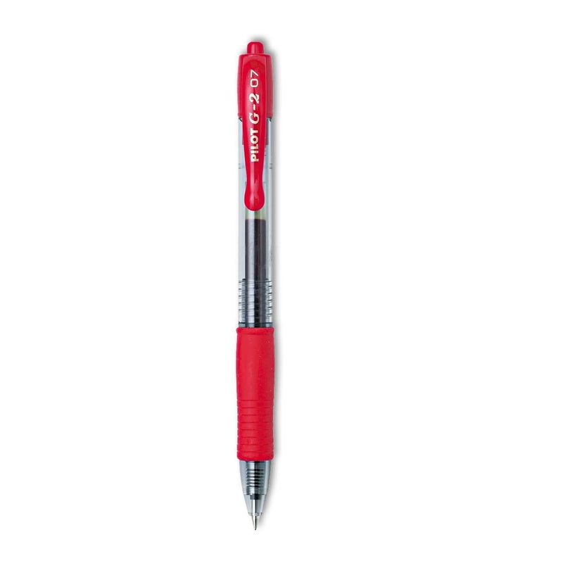 Pilot, G2 Premium Gel Roller Pens, Fine Point 0.7 mm, Red, Pack of 12 - Image 2