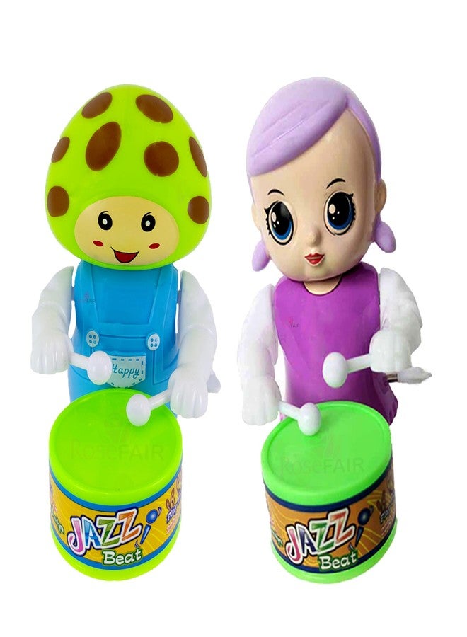 ROSEFAIR Key Operated Cute Drummer Pet Toys with Dancing Action for Kids Toys Sound Toys (Pack of 2) (Melon-Green-D4) - Image 1