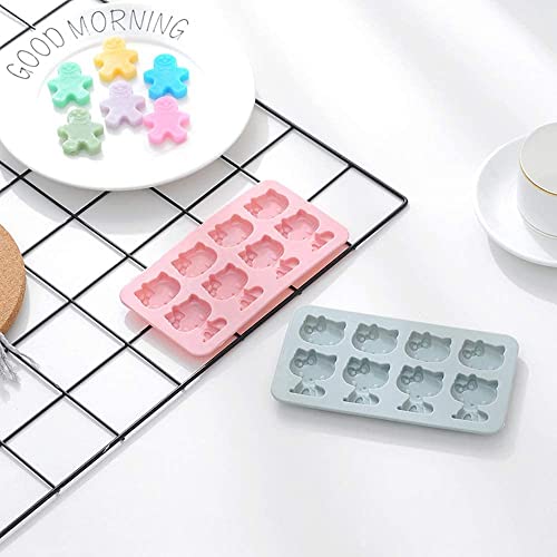 Gold INKU INKU Hello Kitty Silicone Molds 2Packs Fondant hello kitty mold Cake Mold,Ice Mold,Chocolate tray for Sugarcraft, Birthday Cake Decoration - Image 3