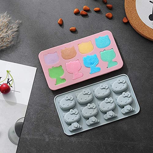 Gold INKU INKU Hello Kitty Silicone Molds 2Packs Fondant hello kitty mold Cake Mold,Ice Mold,Chocolate tray for Sugarcraft, Birthday Cake Decoration - Image 4