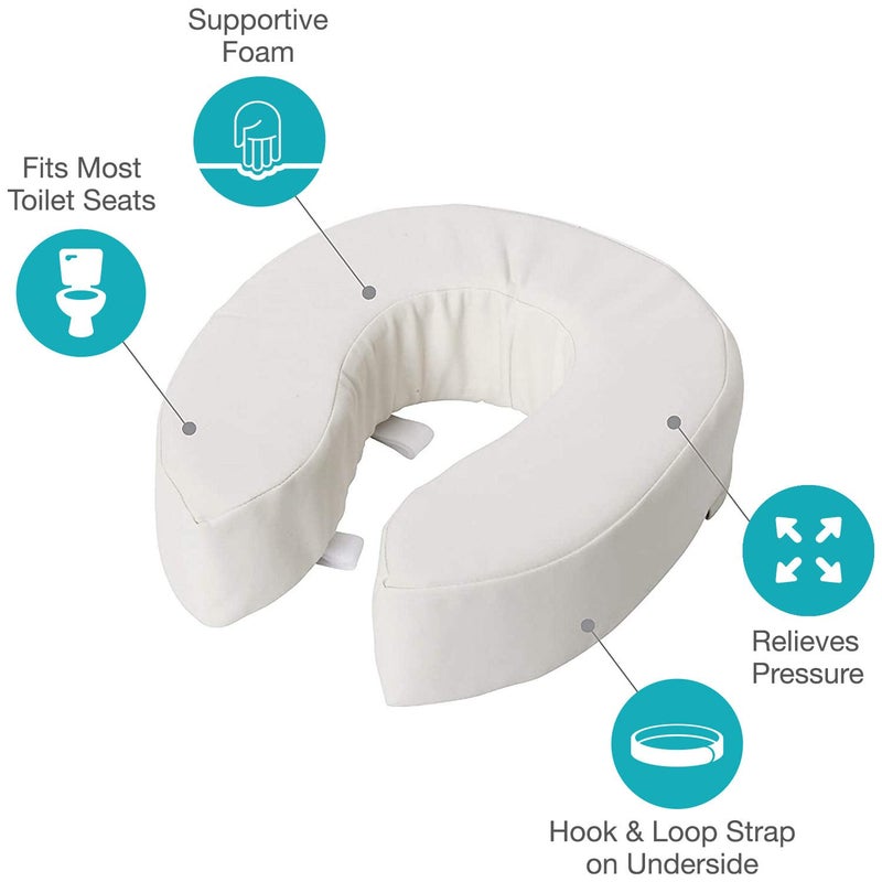 DMI Briggs Healthcare Vinyl Cushion Toilet Seat, 4" - Image 2