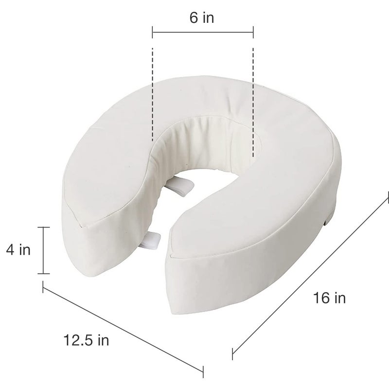 DMI Briggs Healthcare Vinyl Cushion Toilet Seat, 4" - Image 3