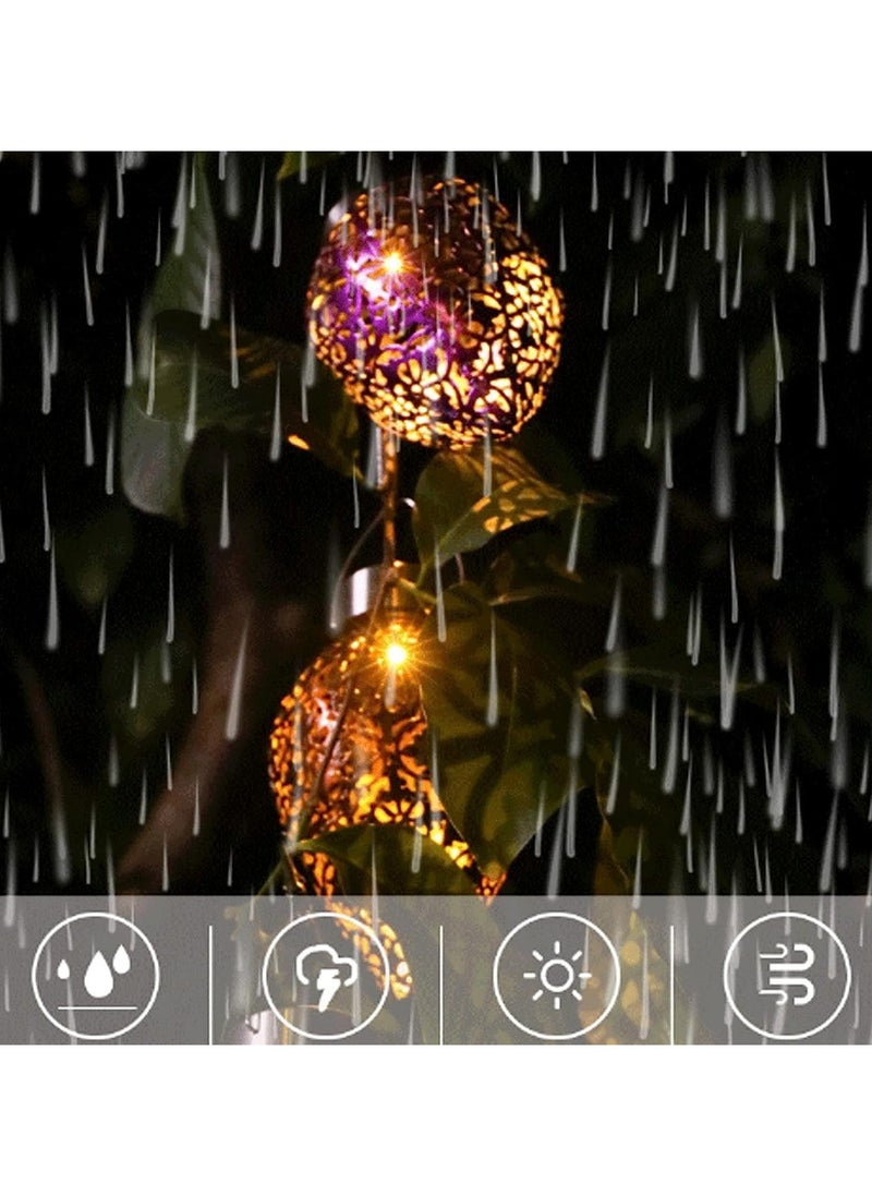 بيوينتي Solar Garden Lantern, Waterproof Yard Lamp Patio Decor Lights Hanging Solar Light Lawn and Porch Decor with Warm White Illumination for Pathway, Patio, Porch, Lawn, Courtyard Decorations (Copper)  - Image 5