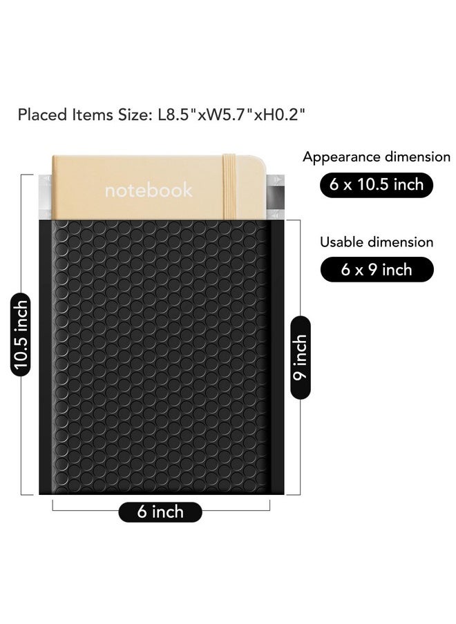 Fuxury Fuxury Bubble Mailers 6x10" 100 Pack Black Padded Envelopes Usable Size 6x9" Thick Mailing Envelopes Bubble Opaque Padded Mailers Shipping Bags for Mailing Jewelry Makeup Small Business#0  - Image 2
