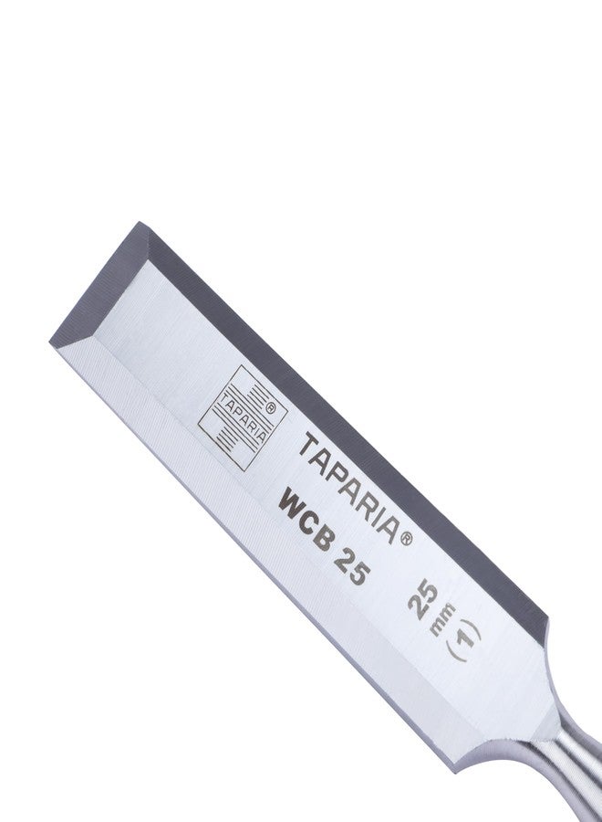 تاباريا إزميل ذو حافة مشطوفة من فولاذ تاباريا WCB25 (25 مم) (أزرق وفضي) - Image 3
