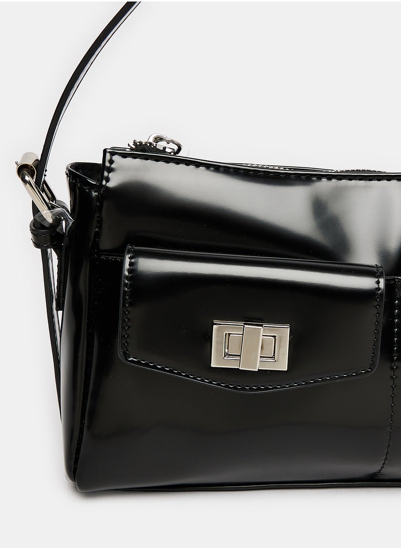 DejaVu - Two Front Pockets Zipper Closure Shoulder Bag - Image 1