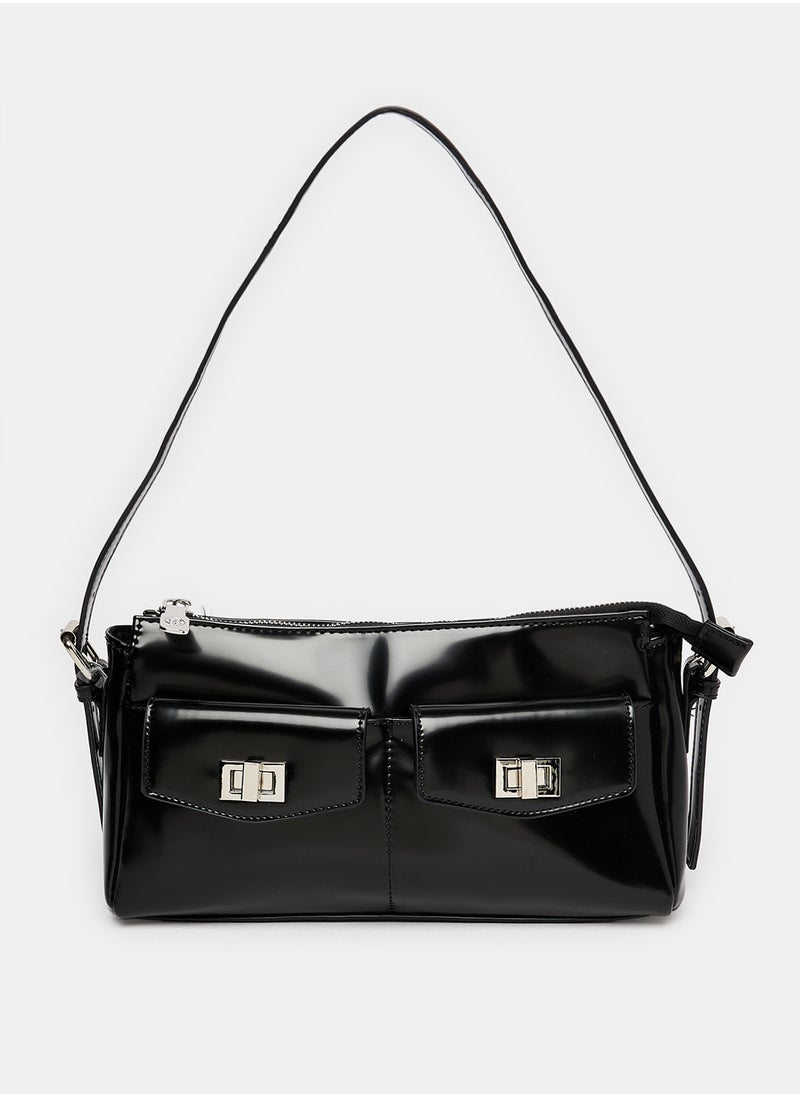 DejaVu - Two Front Pockets Zipper Closure Shoulder Bag - Image 1
