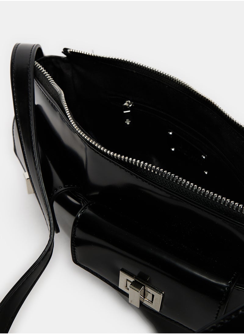 DejaVu - Two Front Pockets Zipper Closure Shoulder Bag - Image 1