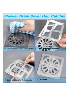 HaHaHai 30 Pcs Shower Drain Cover Hair Catcher/Shower Drain Mesh Sticker/Disposable Hair Drain Stickers for Bathroom Laundry Bathtub Kitchen  - Image 2