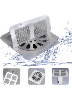 HaHaHai 30 Pcs Shower Drain Cover Hair Catcher/Shower Drain Mesh Sticker/Disposable Hair Drain Stickers for Bathroom Laundry Bathtub Kitchen  - Image 1