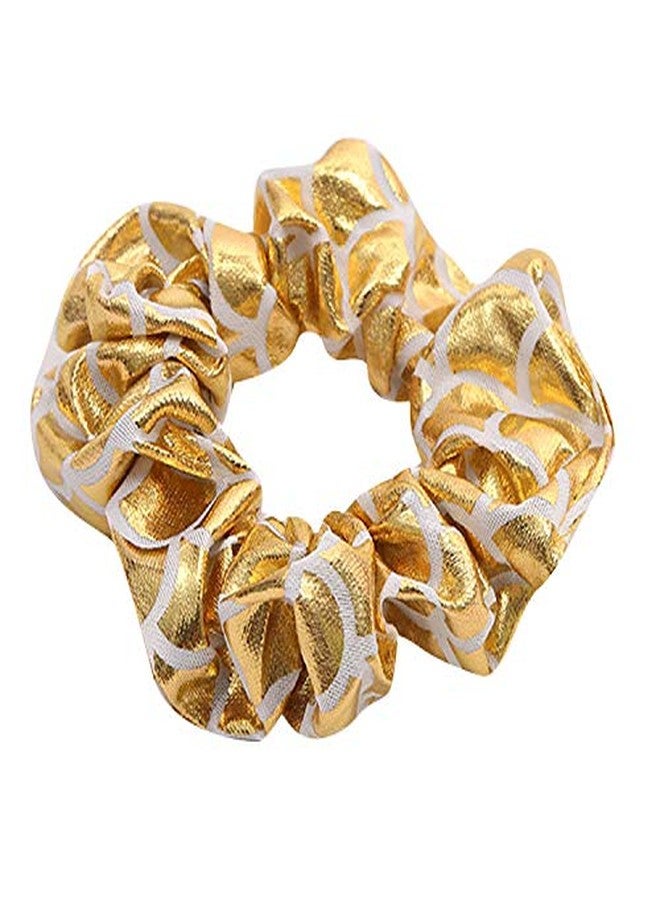 KINFENE 6 Pcs Hologram Metallic Gold or Silver Color Hair Scrunchies Shiny Hair Bobbles Elastics Ponytail Holders Hair Wrist Ties Bands Scrunchies for Show Gym Dance Party Club Girl Students (Gold) - Image 2