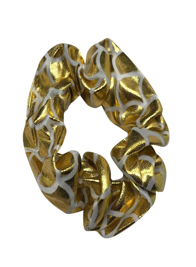 KINFENE 6 Pcs Hologram Metallic Gold or Silver Color Hair Scrunchies Shiny Hair Bobbles Elastics Ponytail Holders Hair Wrist Ties Bands Scrunchies for Show Gym Dance Party Club Girl Students (Gold) - Image 3