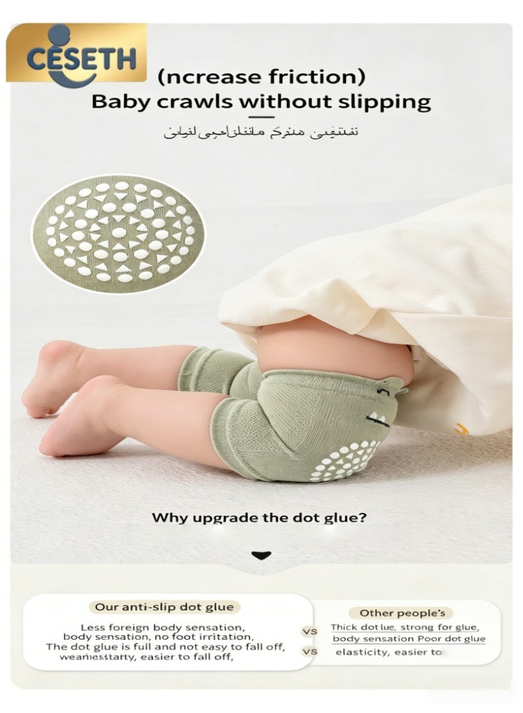 CESETH 5 Sets Of Baby Crawling Knee Pads, Cartoon Animal Anti-Slip Knee Pads, Suitable For Children, Soft And Breathable Cotton Knee Pads, Suitable For 0-3 Year Old Babies, Anti-Slip Floor Safety Device, For Crawling And Walking, Suitable For Boys And Girls, Available In Various Colors. - Image 4