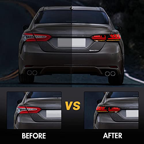 T T-ABC New Taillights for Toyota Camry Tail Light Assembly 2018-2023 SE XSE LE XLE TRD 8th Gen Accessories Taillight V2 Clear Rear Lights Led Sequential Turn Signals Startup Custom Back Lamp Replacement (T5) - Image 2