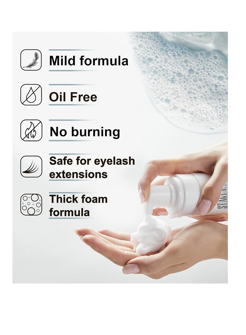 Stacy Lash STACY LASH Eyelash Extension Shampoo + Brush /1.69 fl.oz/ 50ml / Eyelid & Eyebrow Foaming Cleanser/Wash for Extensions & Natural Lashes/Safe Makeup Remover/Supplies for Professional & Home Use  - Image 2