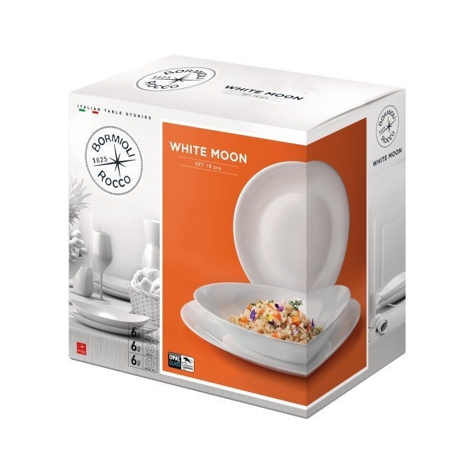 Bormioli Rocco White Moon 18 Pcs Dinner Set - Image 1