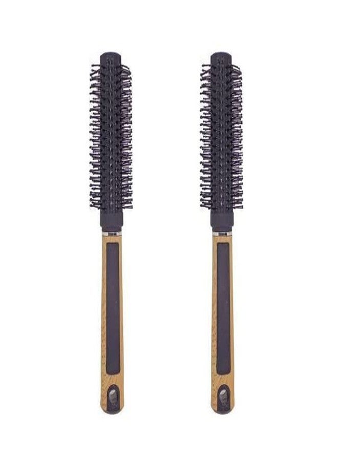 QUENCHUA Salon Professional Hair Brush for men & Women | Round Hair Brush Hair Styling Tool | Round Brush For Blow Drying & Hair Styling (2 Pieces) - Image 1