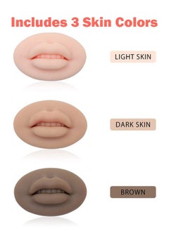 Coconut 3pcs 5D Soft Silicone Fake Lips for Permanent Makeup Practice Tattoo Practice Skins for Beginners and Professionals  - Image 2