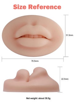 Coconut 3pcs 5D Soft Silicone Fake Lips for Permanent Makeup Practice Tattoo Practice Skins for Beginners and Professionals  - Image 5