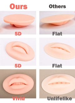 Coconut 3pcs 5D Soft Silicone Fake Lips for Permanent Makeup Practice Tattoo Practice Skins for Beginners and Professionals  - Image 3