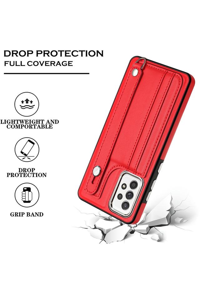 S-TOP Case For Samsung Galaxy A72 4G / A72 5G Shockproof Leather Phone Case with Wrist Strap - Image 4