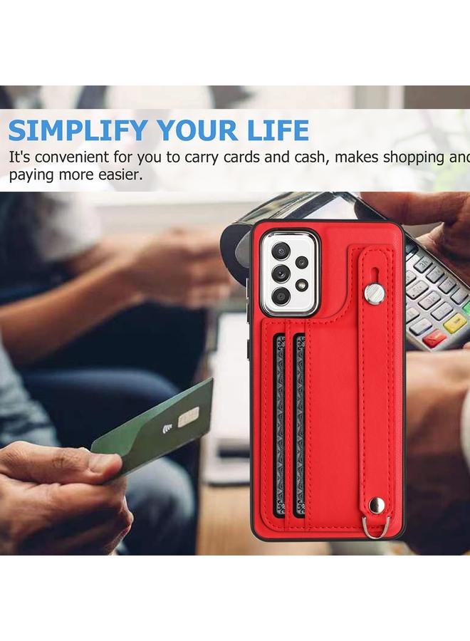 S-TOP Case For Samsung Galaxy A72 4G / A72 5G Shockproof Leather Phone Case with Wrist Strap - Image 2
