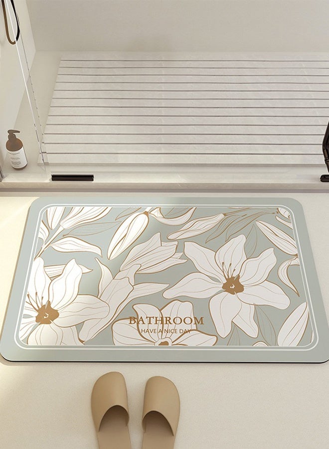 DUNISO سجادة حمام من الطين دياتوم، سجادة حمام فائقة النعومة وذات قدرة على الامتصاص، مضادة للانزلاق سريعة الجفاف، سجادة حوض الاستحمام لأرضية الحمام والدش 40 × 60 سم - Image 5