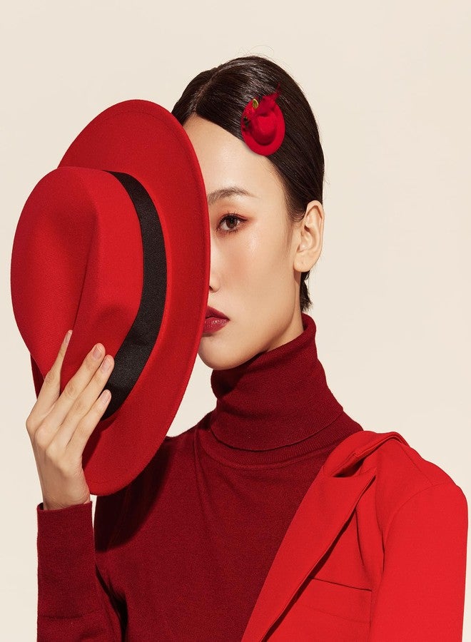 PENTA ANGEL Mini Hat Clip 6Pcs Small Tea Party Top Hat Fascinator Hair Barrette Pin with Ribbon Flower Faux Feather Mesh Bow for Women Girls Kids Birthday Costume Accessory (5.8cm, Mixed Color) - Image 5