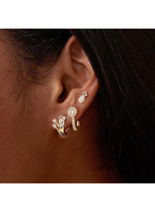 Mevecco - Women Huggie Hoop Earrings Gold Ear Stud Cuff 14K Gold Filled Small Boho Beach Simple Delicate Handmade Hypoallergenic Jewelry Gift - Image 1